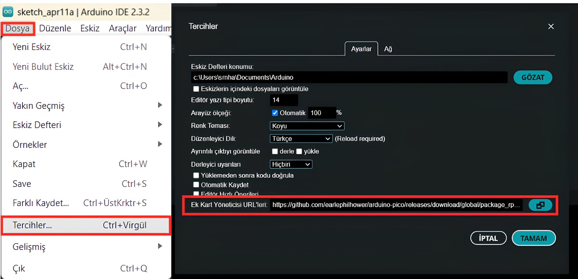 Suibo Arduino Yazılım Yapılandırması 