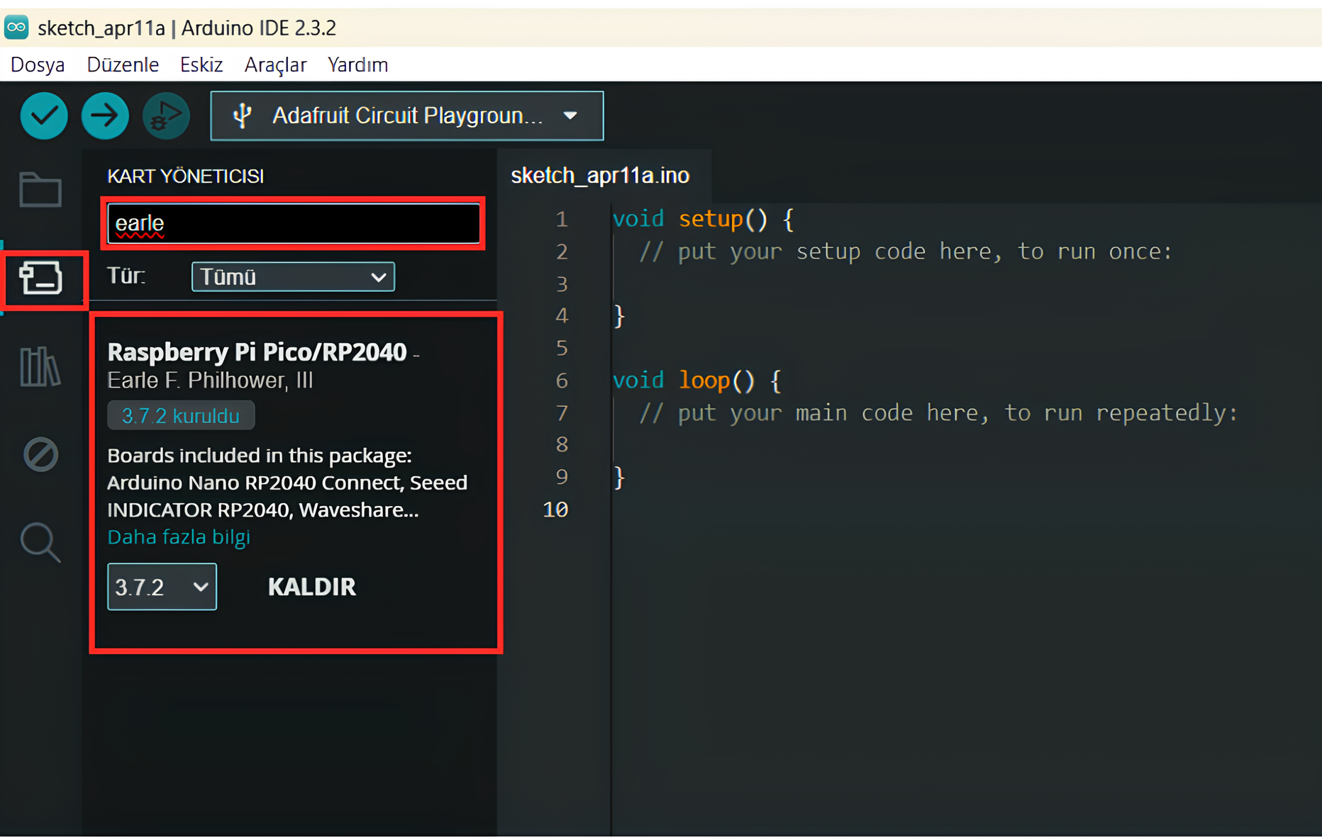 Suibo Arduino Yazılım Yapılandırması 